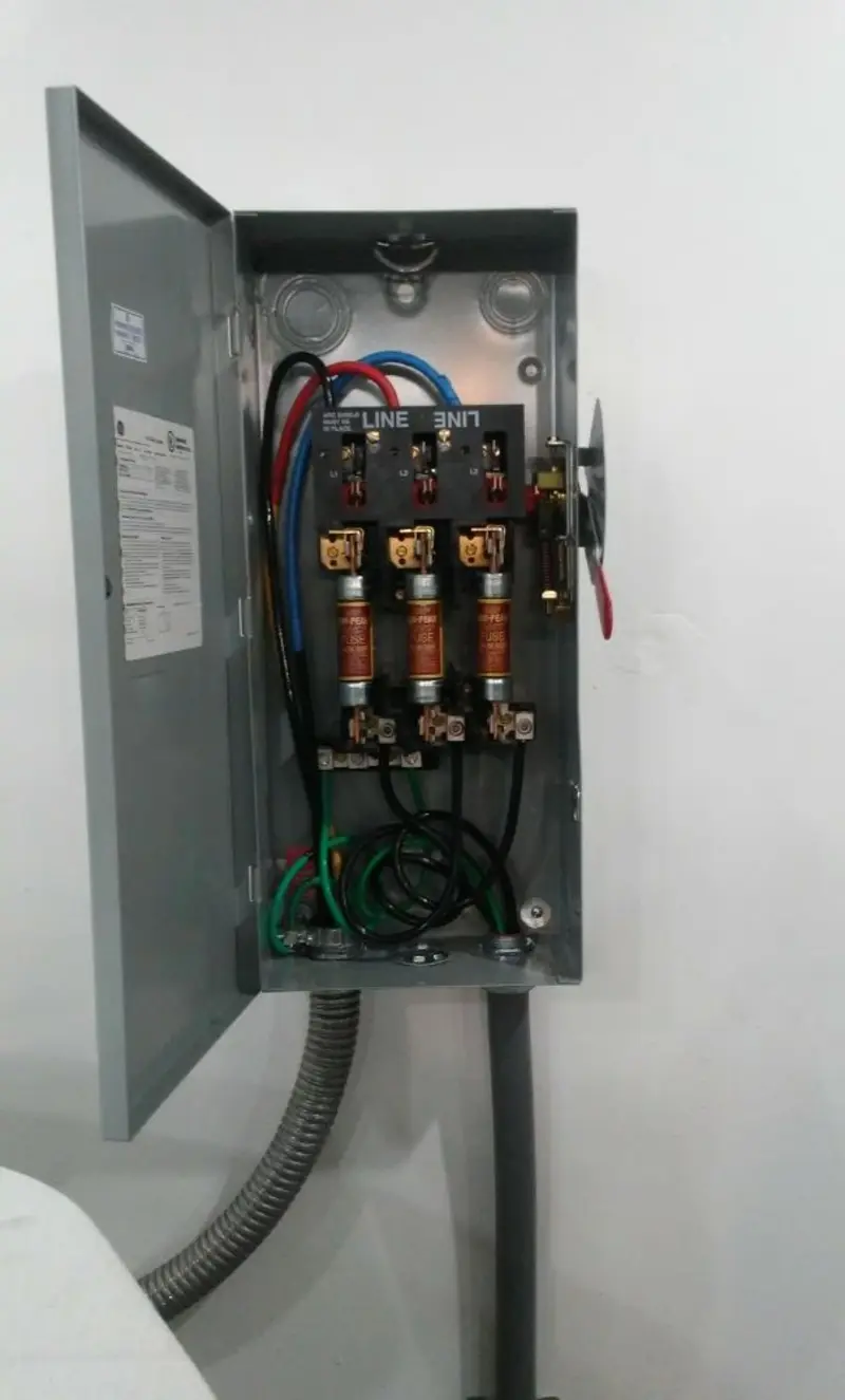 Three-phase disconnect switch installed for Electrical Wiring & Rewiring in Thomaston